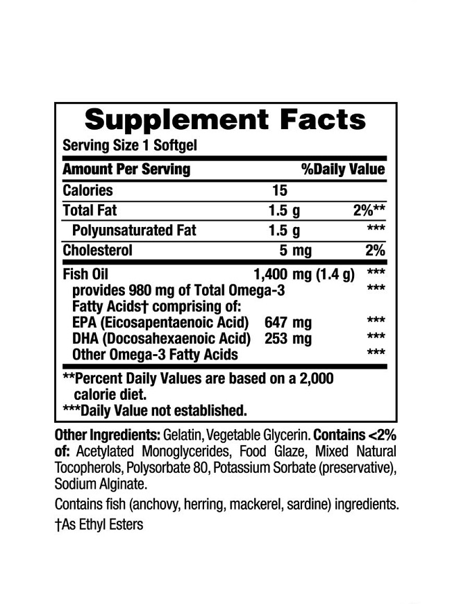 Nature's Bounty Fish Oil 130 Viên1